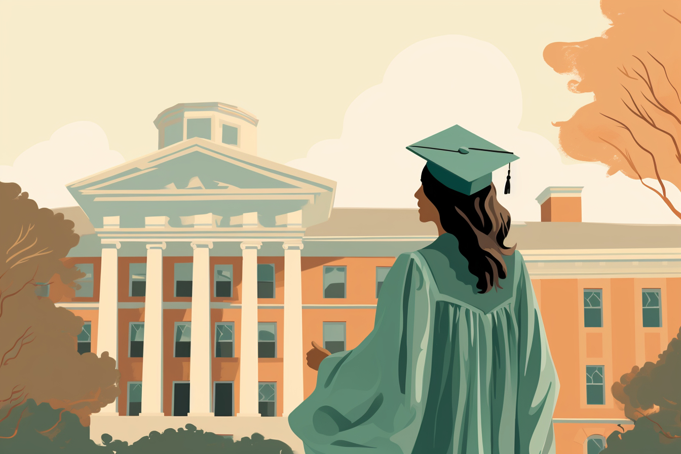 woman graduating wearing a cap and gown
