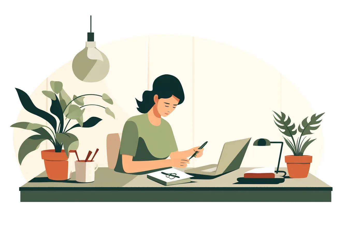 woman working from home