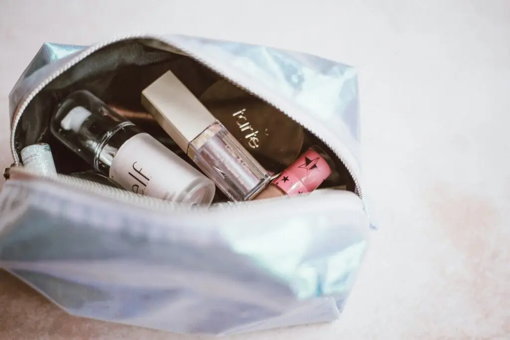 e.l.f. beauty products in makeup bag
