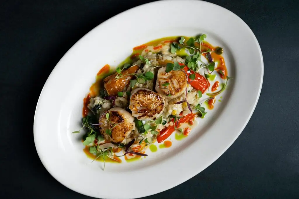Scallops and risotto.