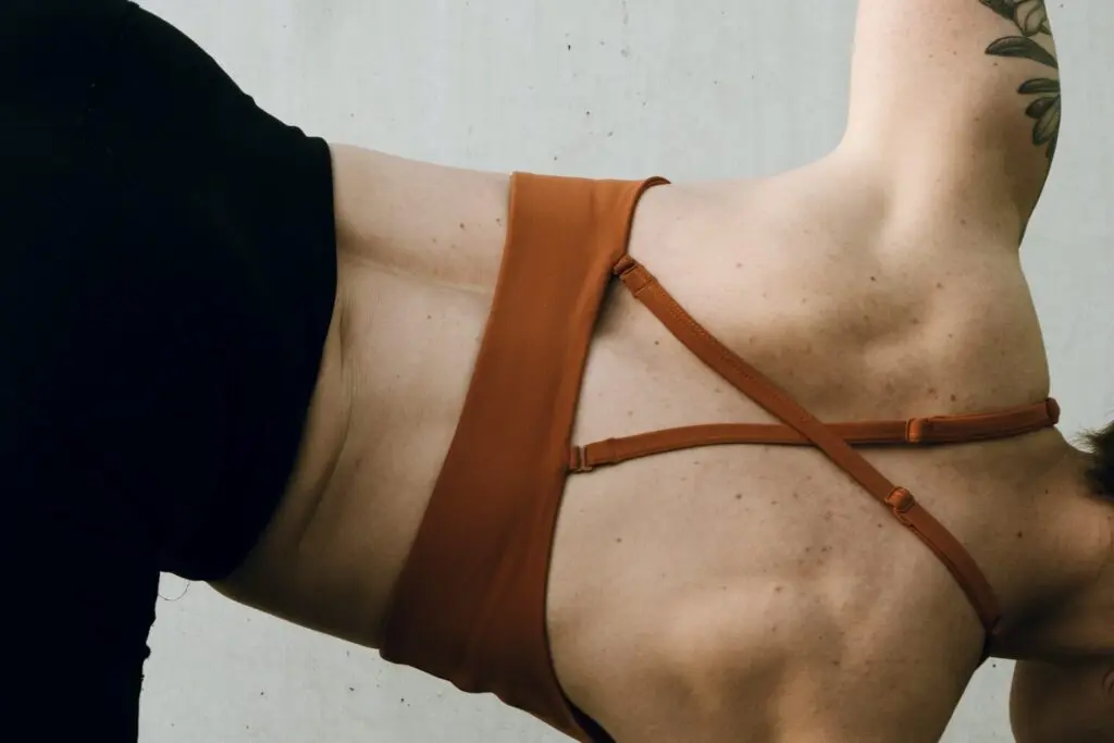 A person stretching.