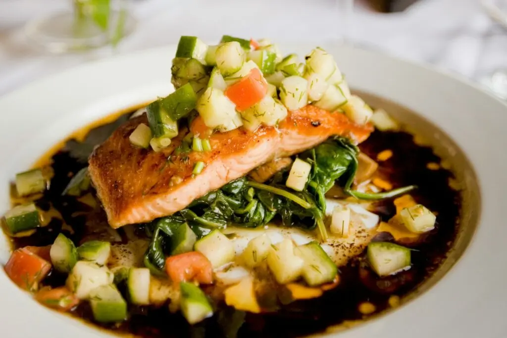 Salmon Over Spinach