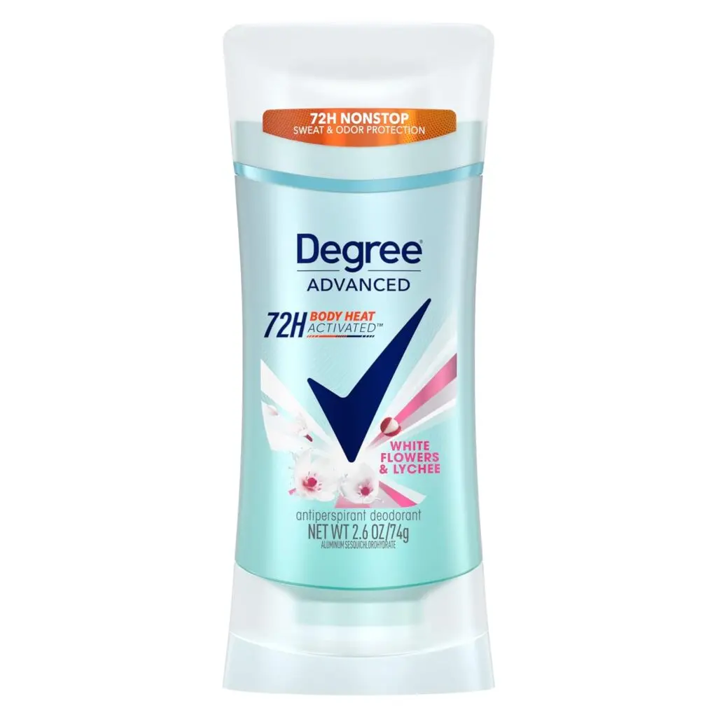 A block of Degree Advanced 72H Deodorant for Women