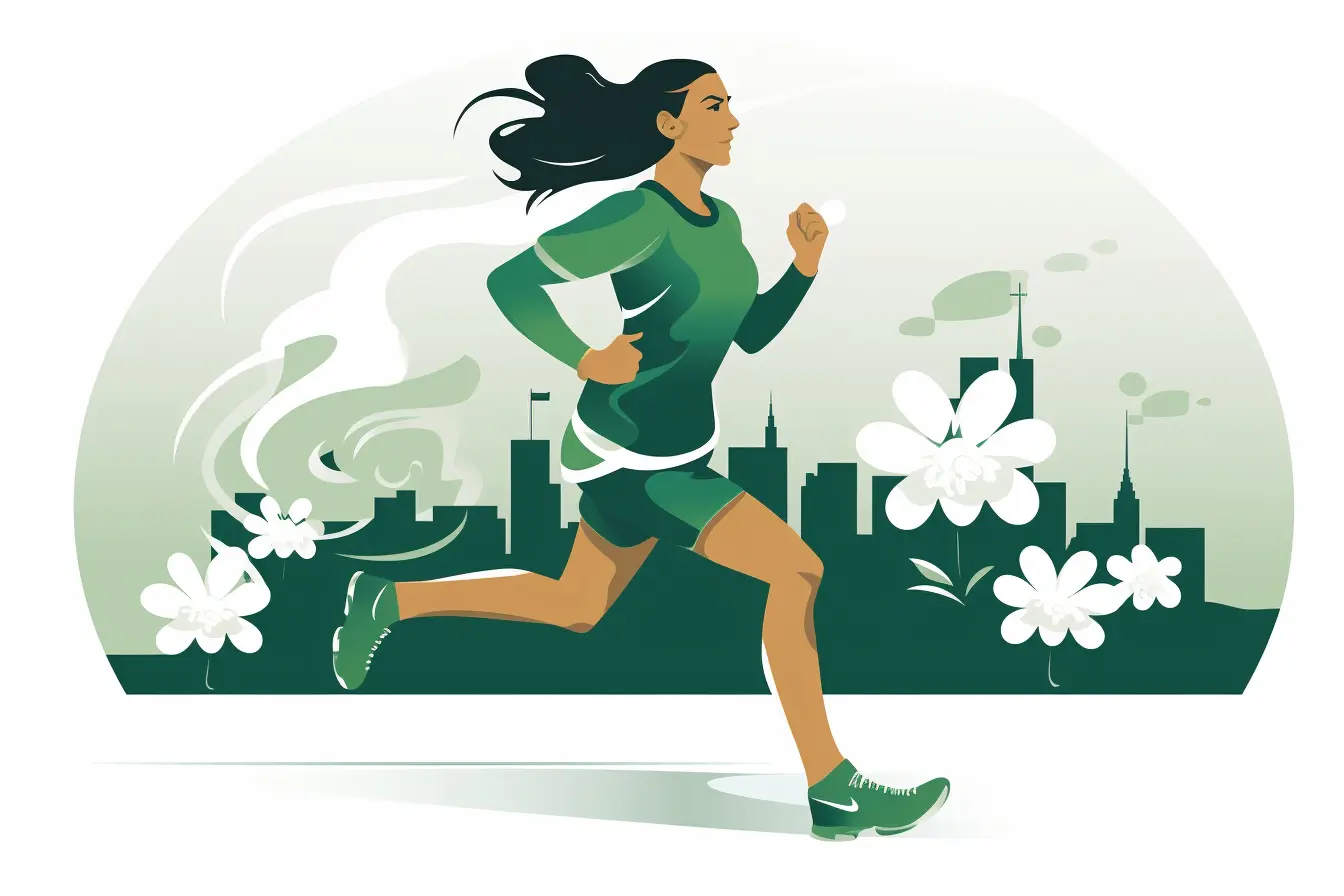 a woman running a marathon