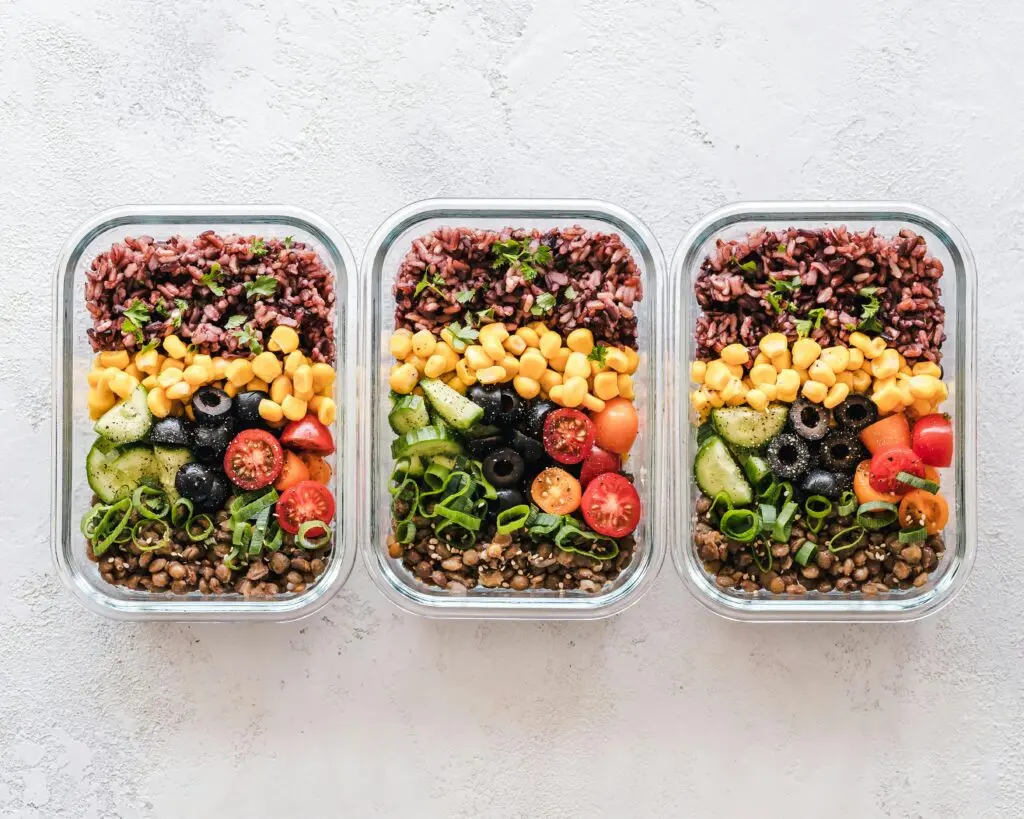 Three glass containers side by side