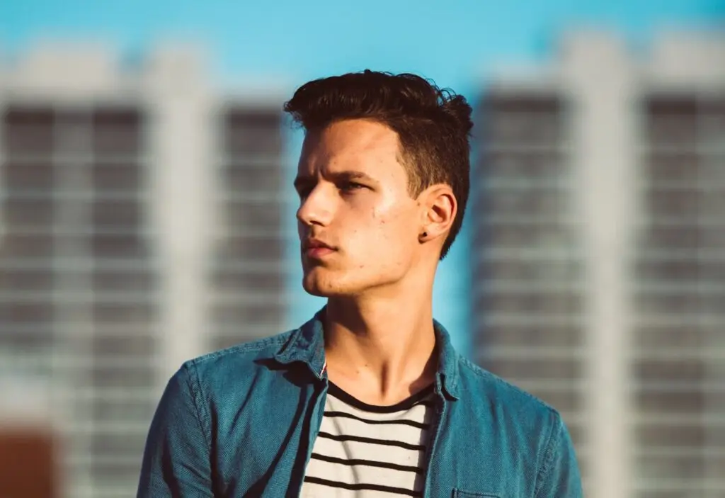 man with short hair