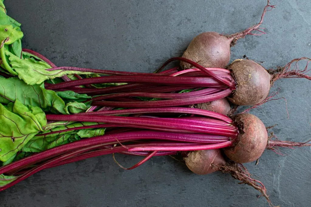 A bunch of beetroot.