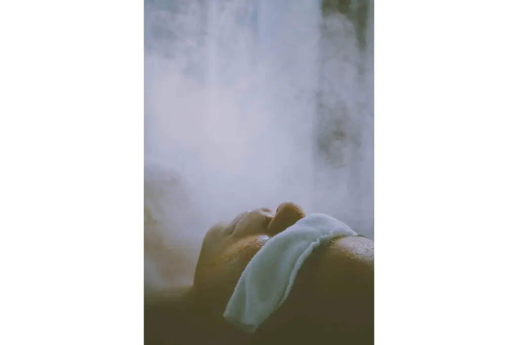 A person doing a steam facial