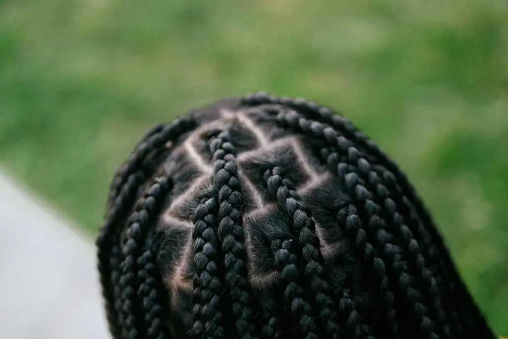 box braids showing scalp