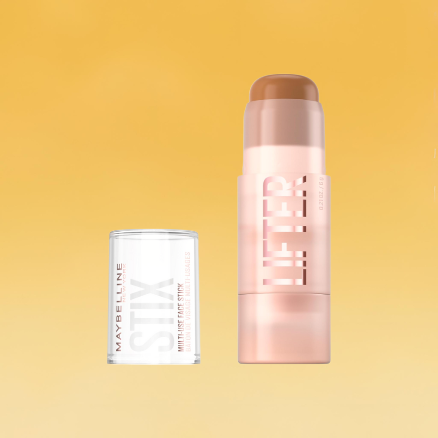 A small pink tube sits against the yellow Body+Mind background with its clear top off and to the left.