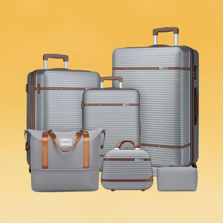 LARVENDER Luggage Sets 6-Piece with Duffel Bag
