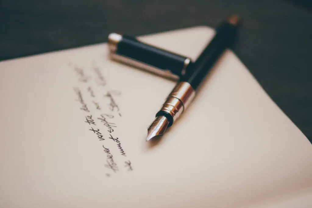 Journaling with a good quality pen is advised.
