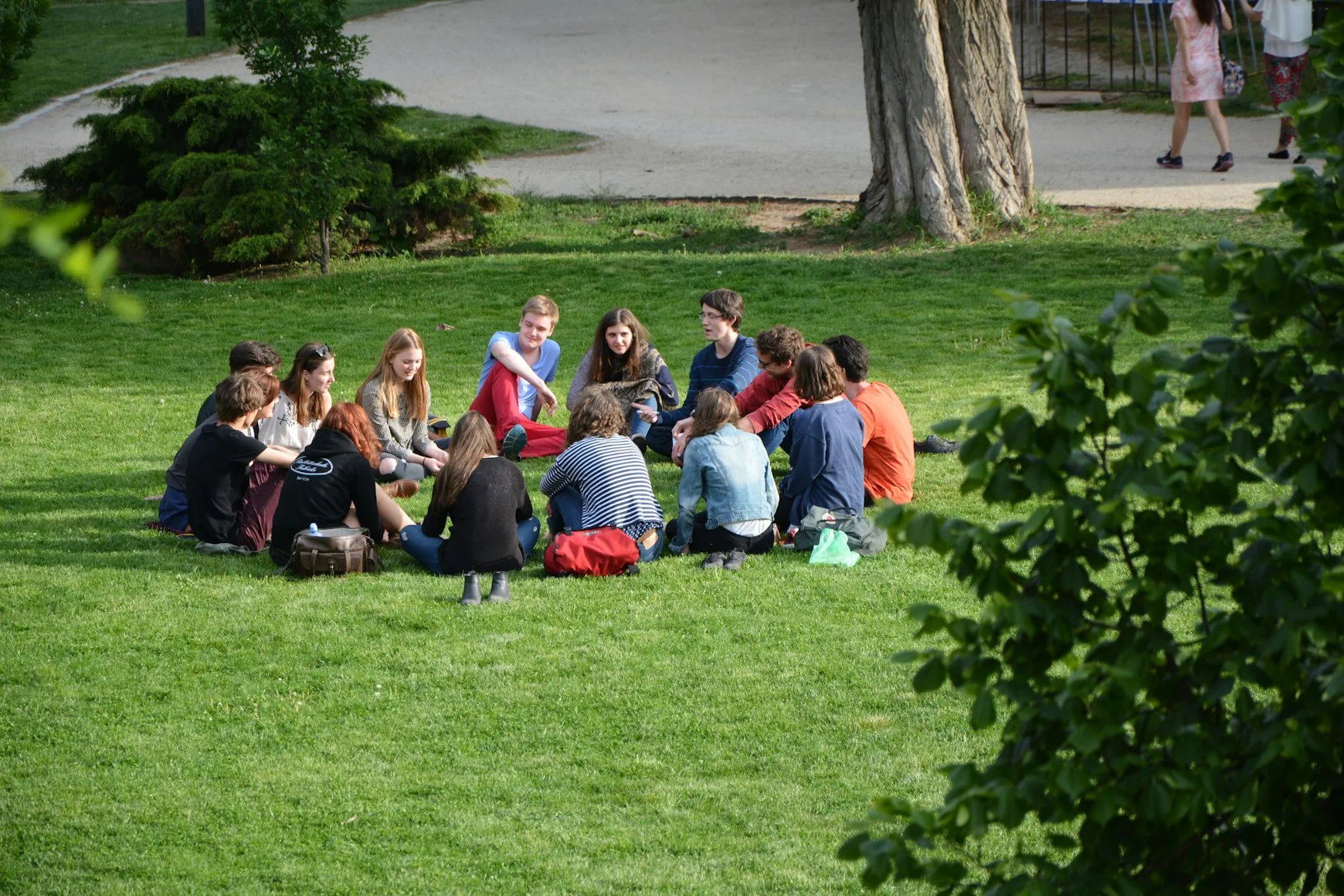a group of friends forming a circle