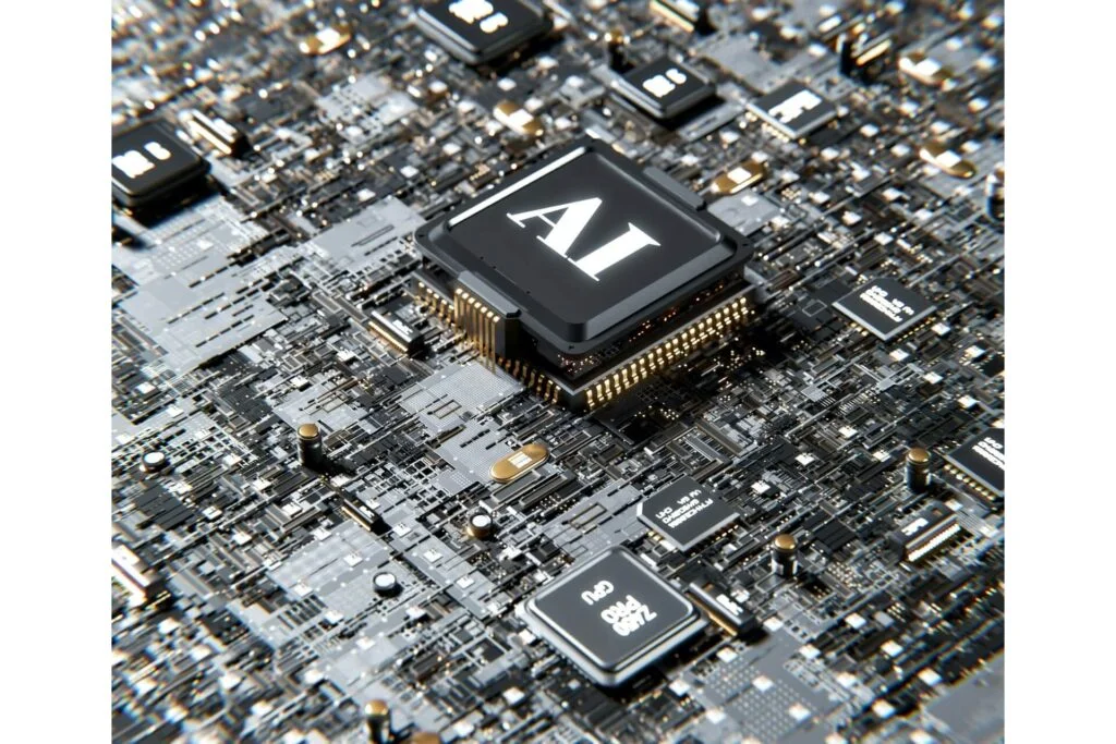 An AI button on a GPU processor