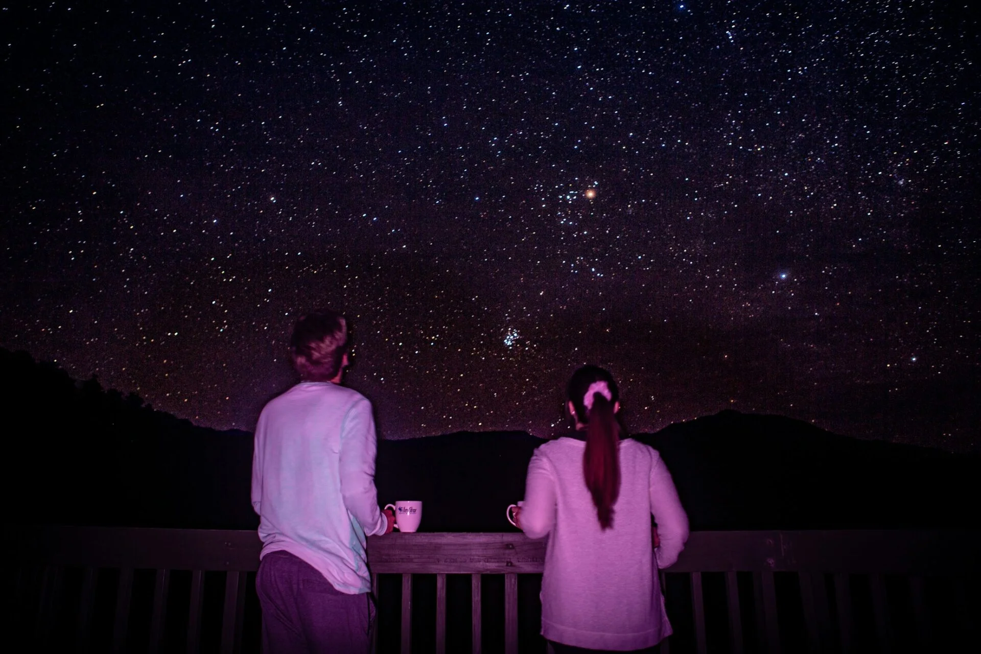 couple doing star bathing