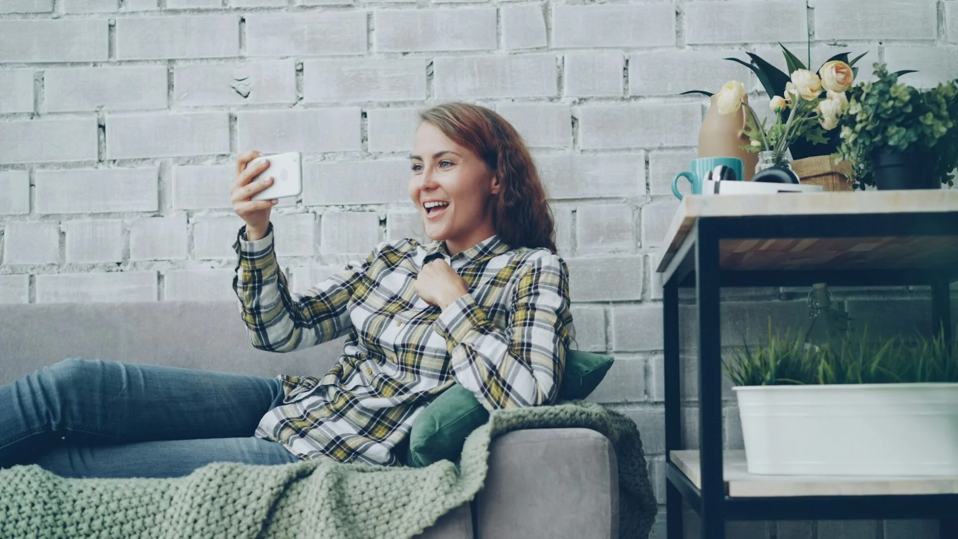 woman video chatting with a friend
