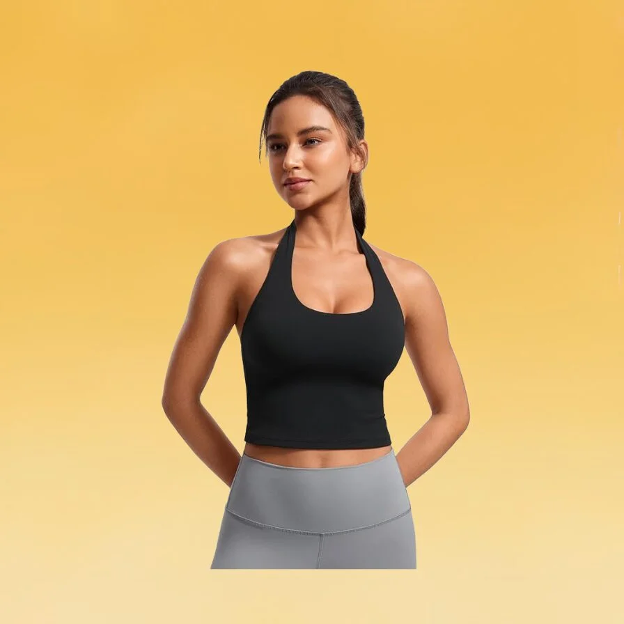 CRZ YOGA Butterluxe Halter Crop Tank Top