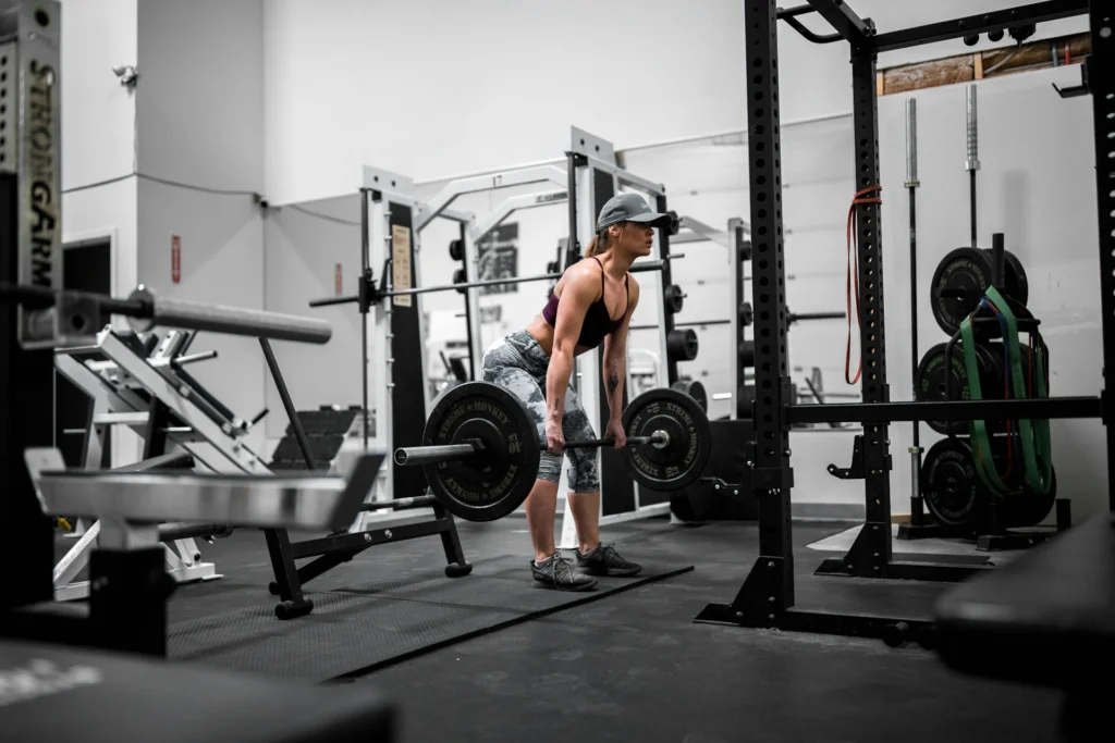 Woman strength training.
