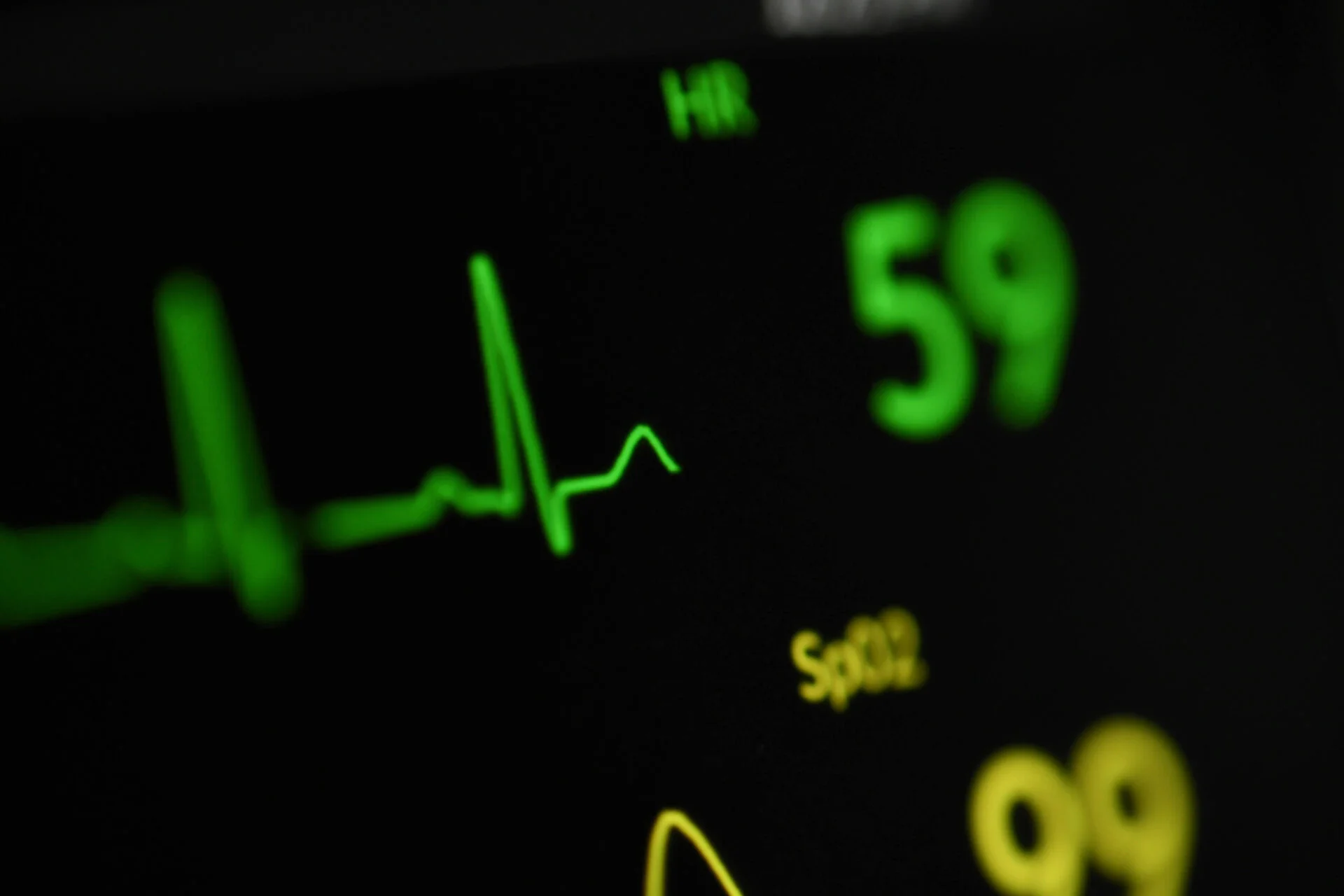 A screen showing a person's heart rate