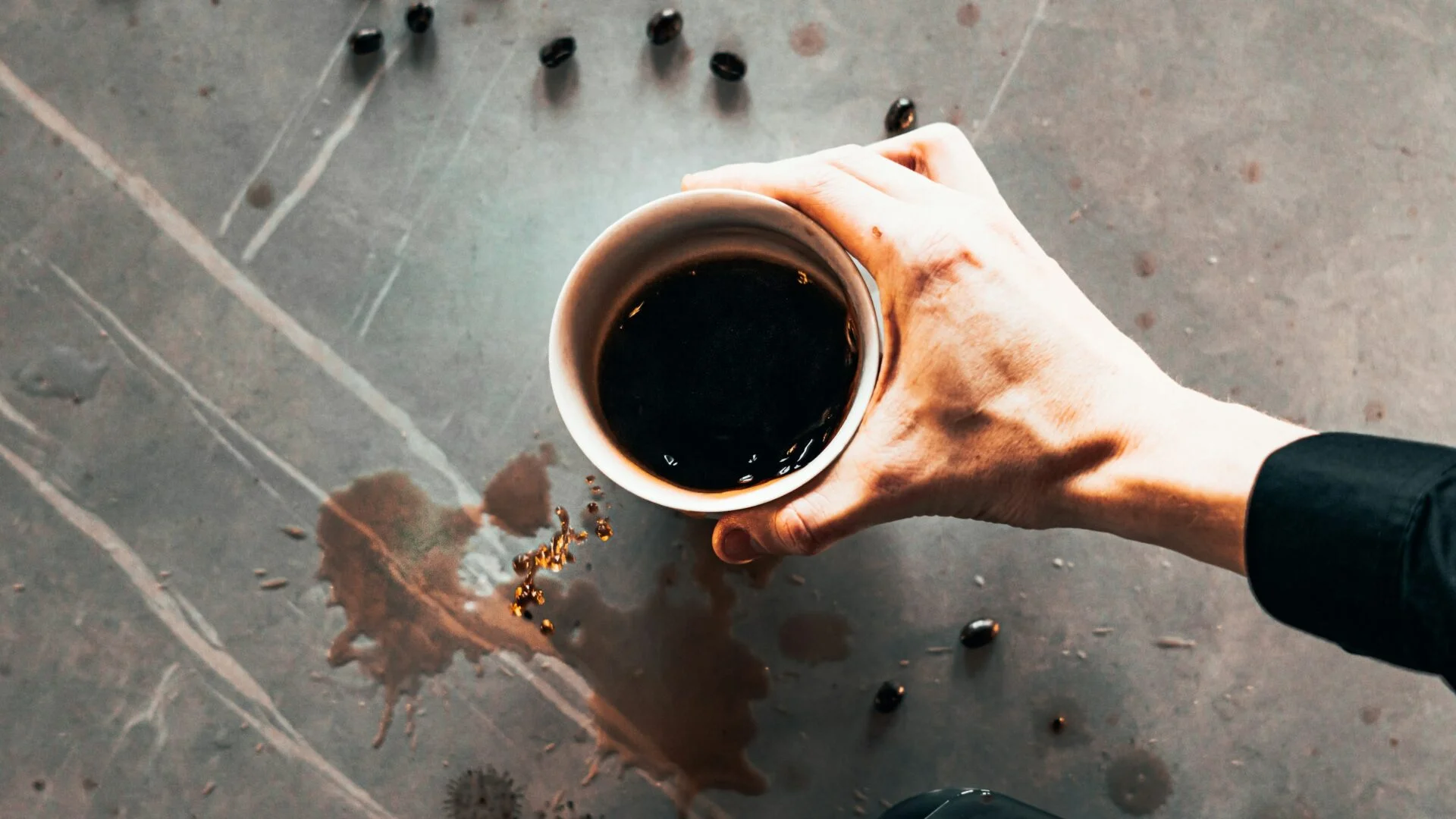 spilled coffee