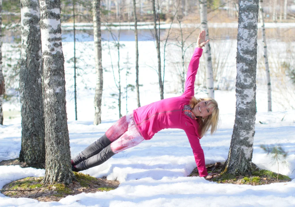Layering is a great idea for matching workout sets in winter.