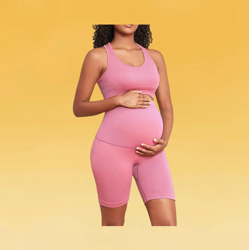 Maternity matching workout sets on Amazon should be supportive and easy to wear.
