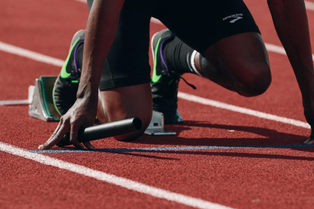 A running influencer on the track.