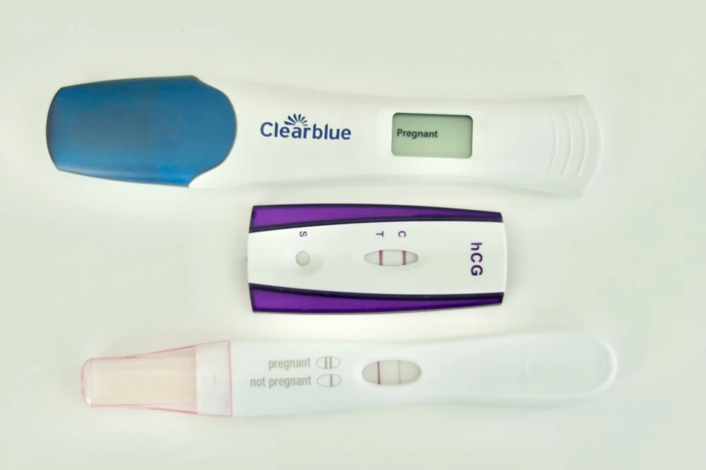 Pregnancy tests on a counter