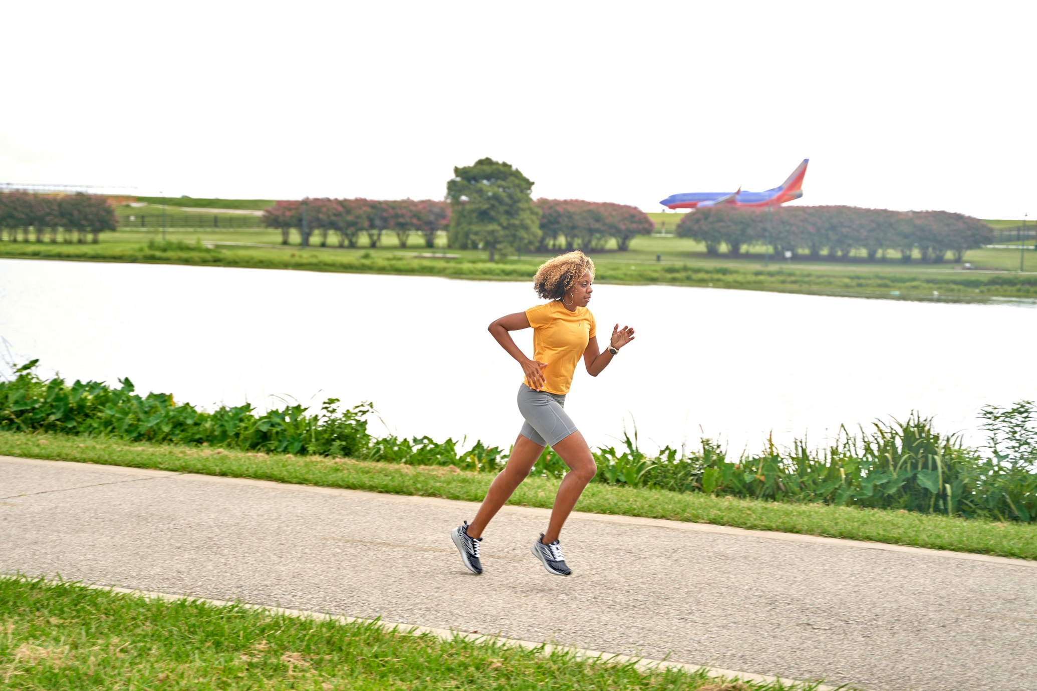 woman running outdoors