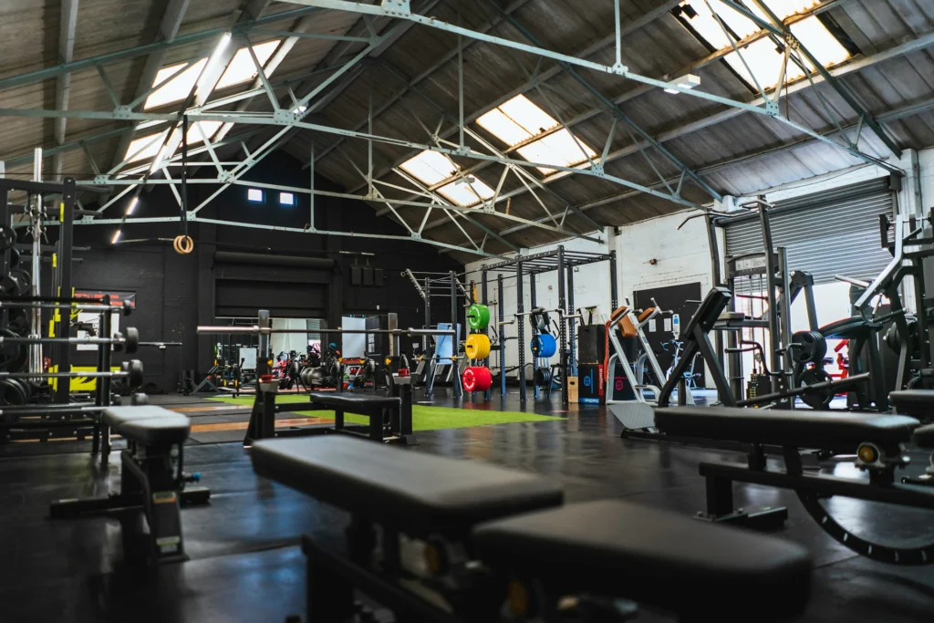 The inside of a gym.