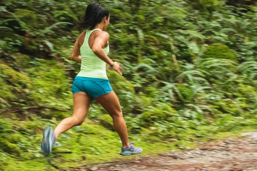 A woman running
