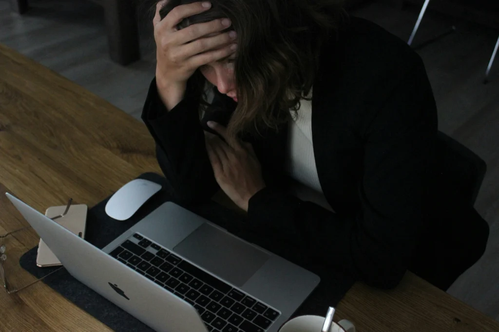Stress can disrupt your cycle and cause spotting after your period.