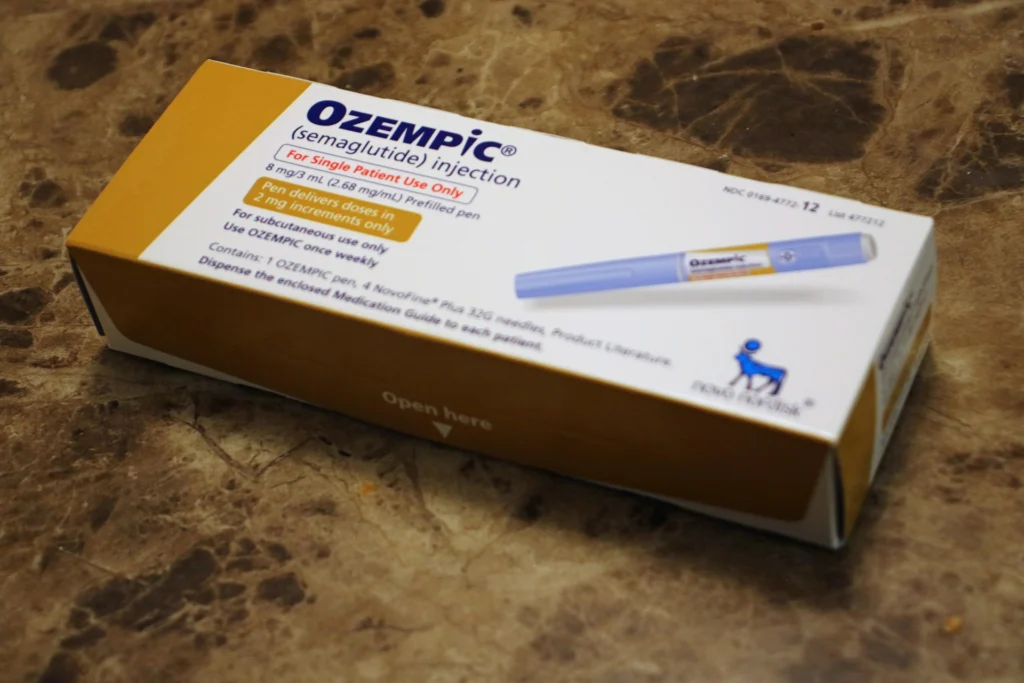 A package of ozempic, a popular peptide treatment