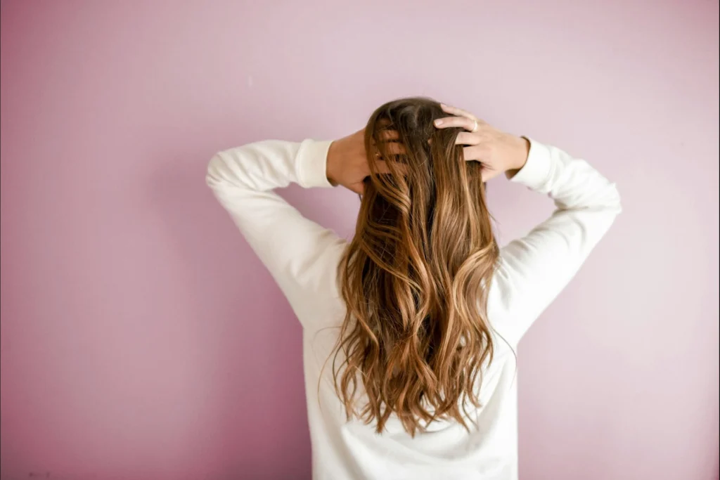 A woman with healthy hair