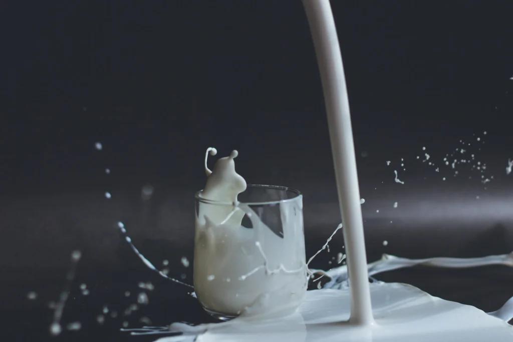 Milk being spilled