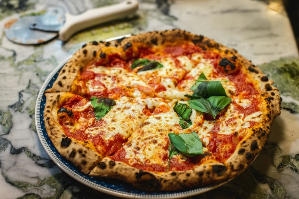 A cheese pizza