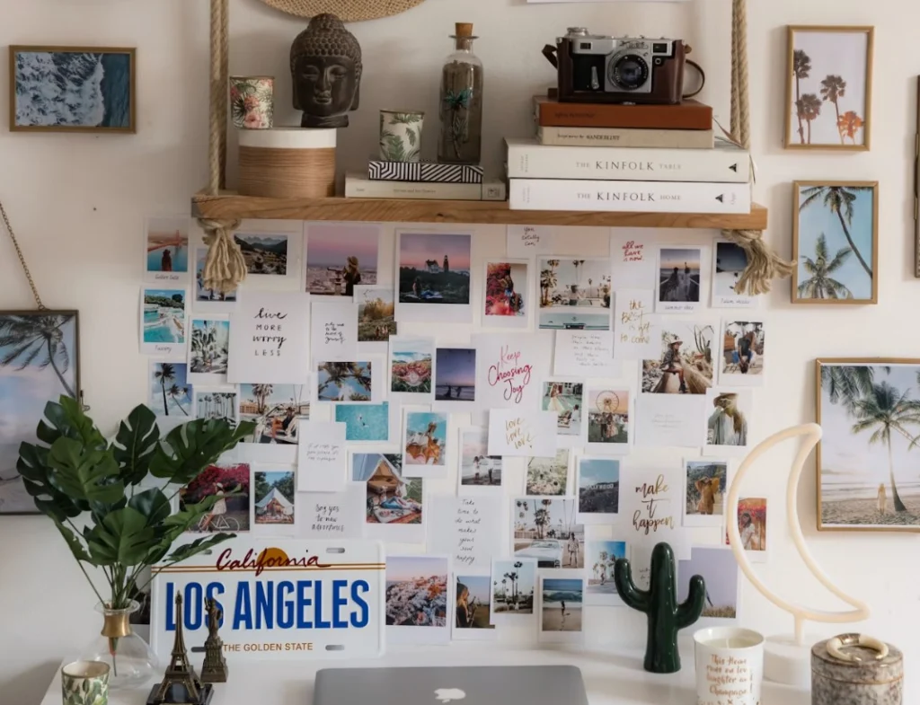 wall of images and quotes