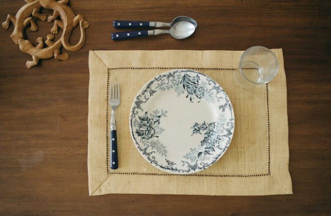 empty dinnerplate setting at table