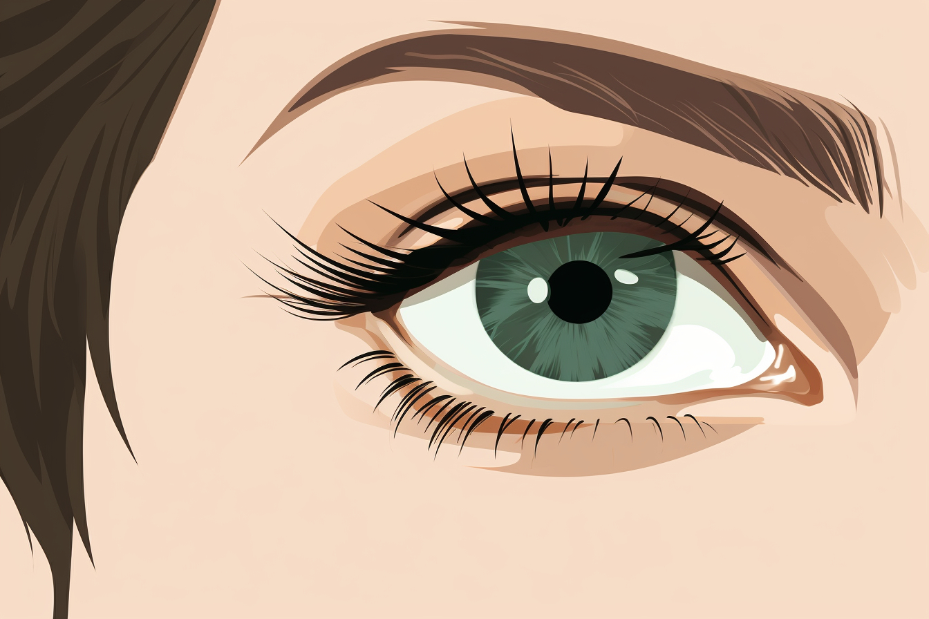 a close up of a woman's green eye