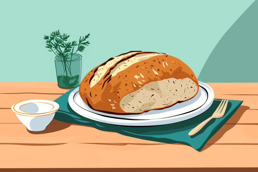 a loaf of sourdough bread on a plate