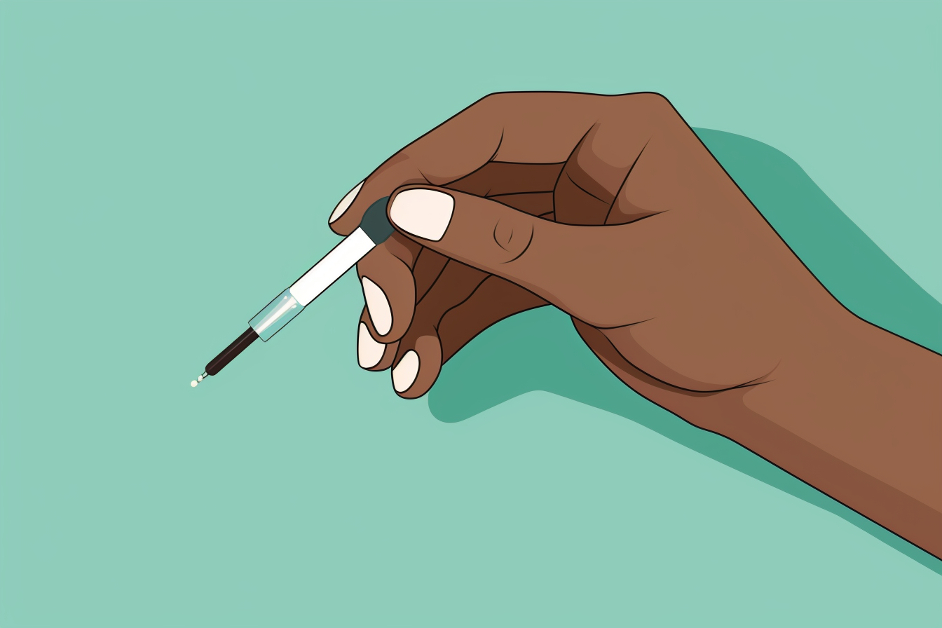 a woman holding a needle