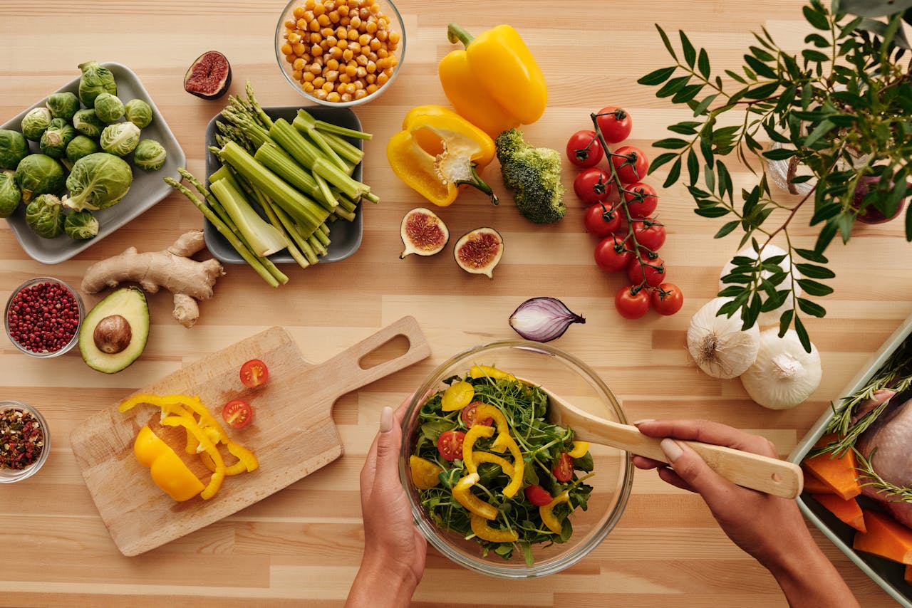 Vegan food on a table