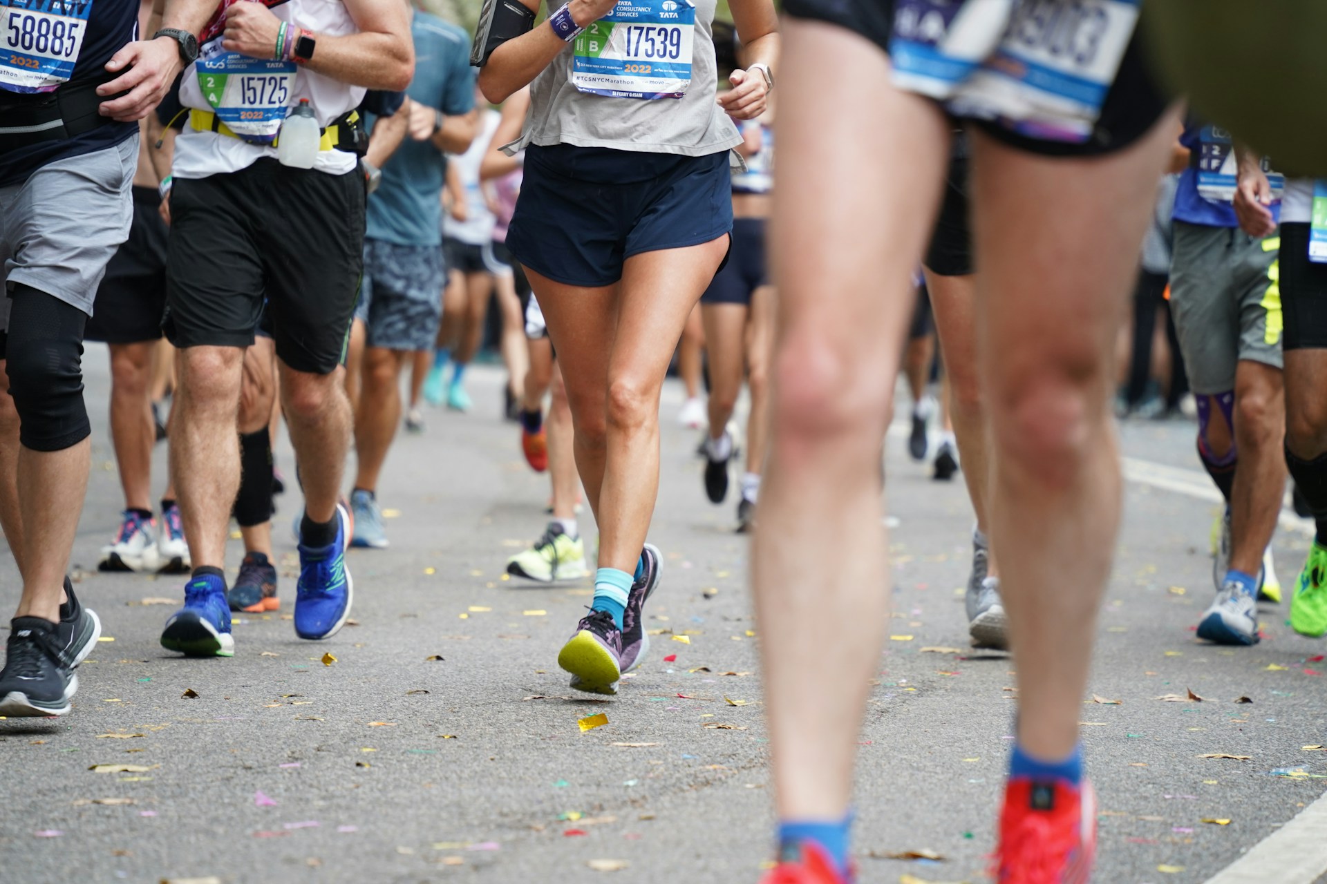 Runners in carbon-plated running shoes.