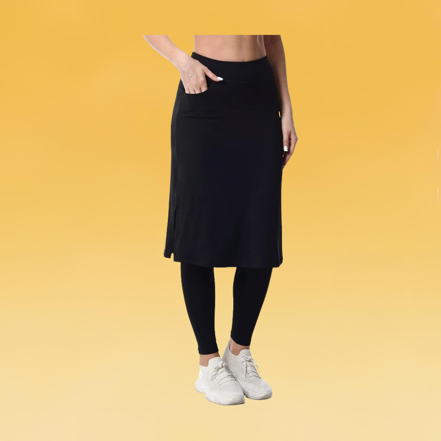 modest long skirt with leggings