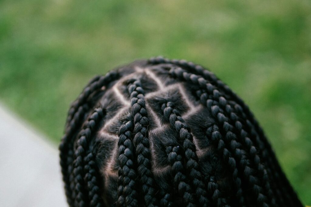 box braids showing scalp