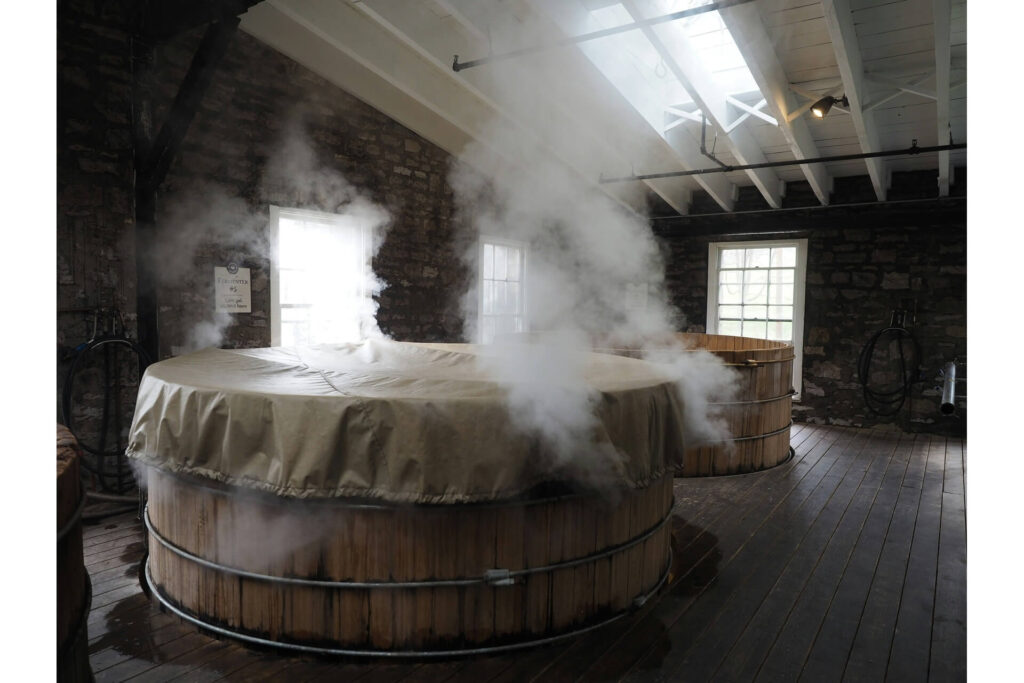 Steam rising from a hot tub
