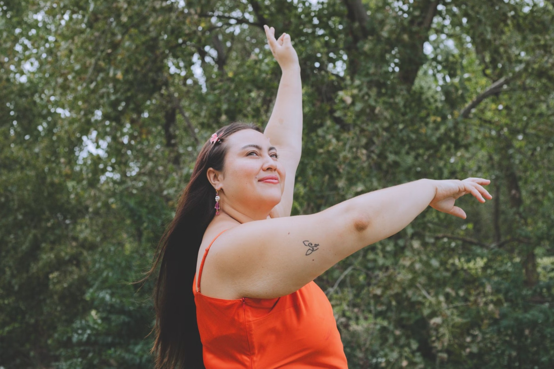 plus-sized woman dancing