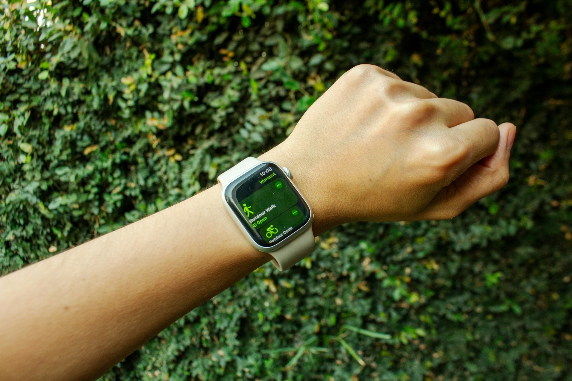 Person wearing an Apple Watch