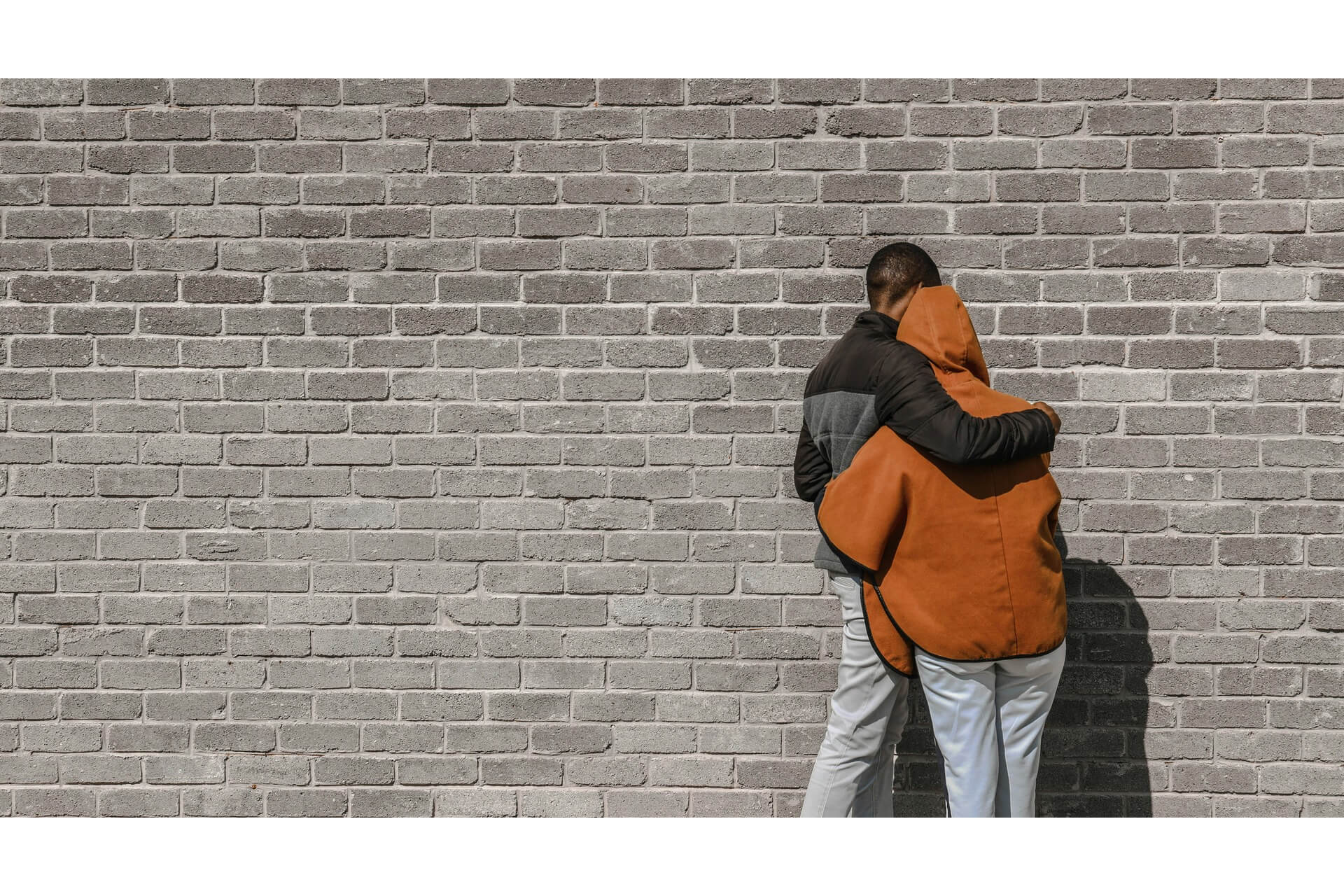 Two people hugging