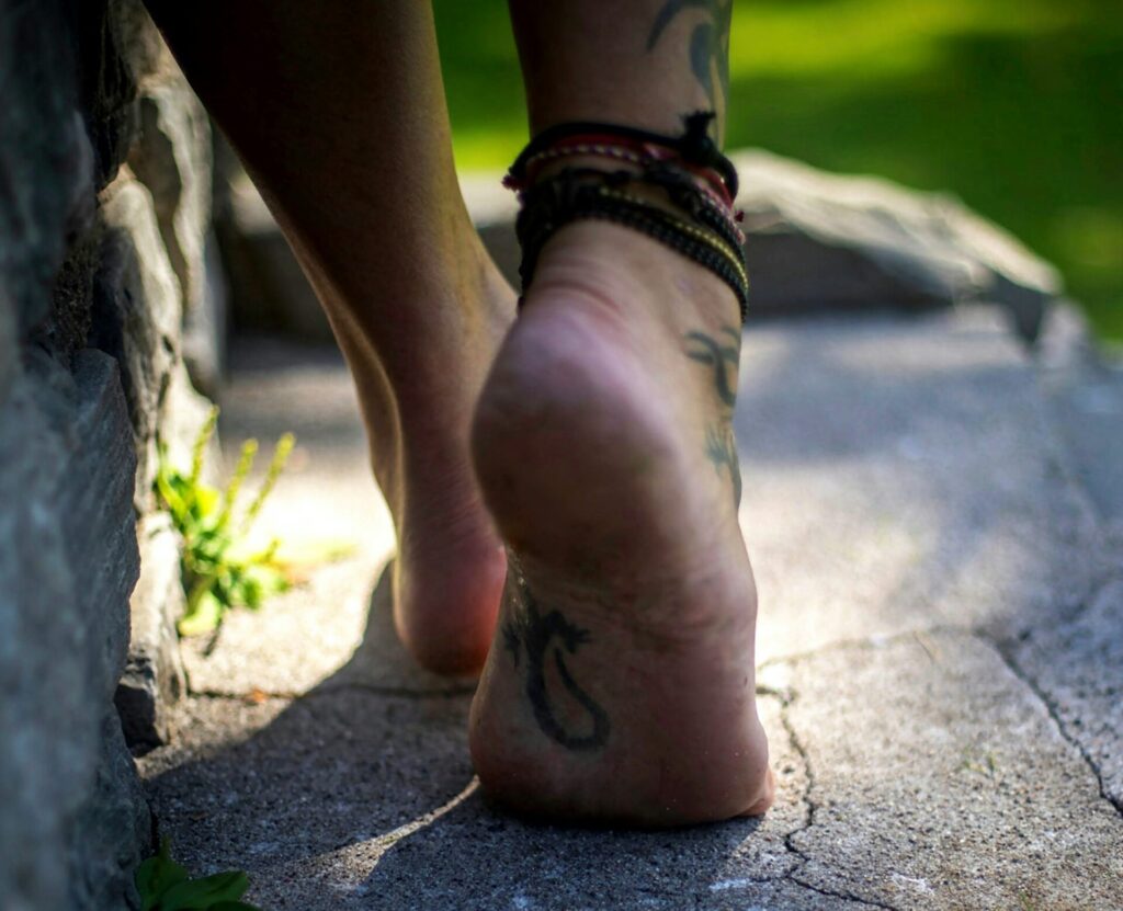 Choose a slower path, going barefoot through life instead of always rushing in your high heels.